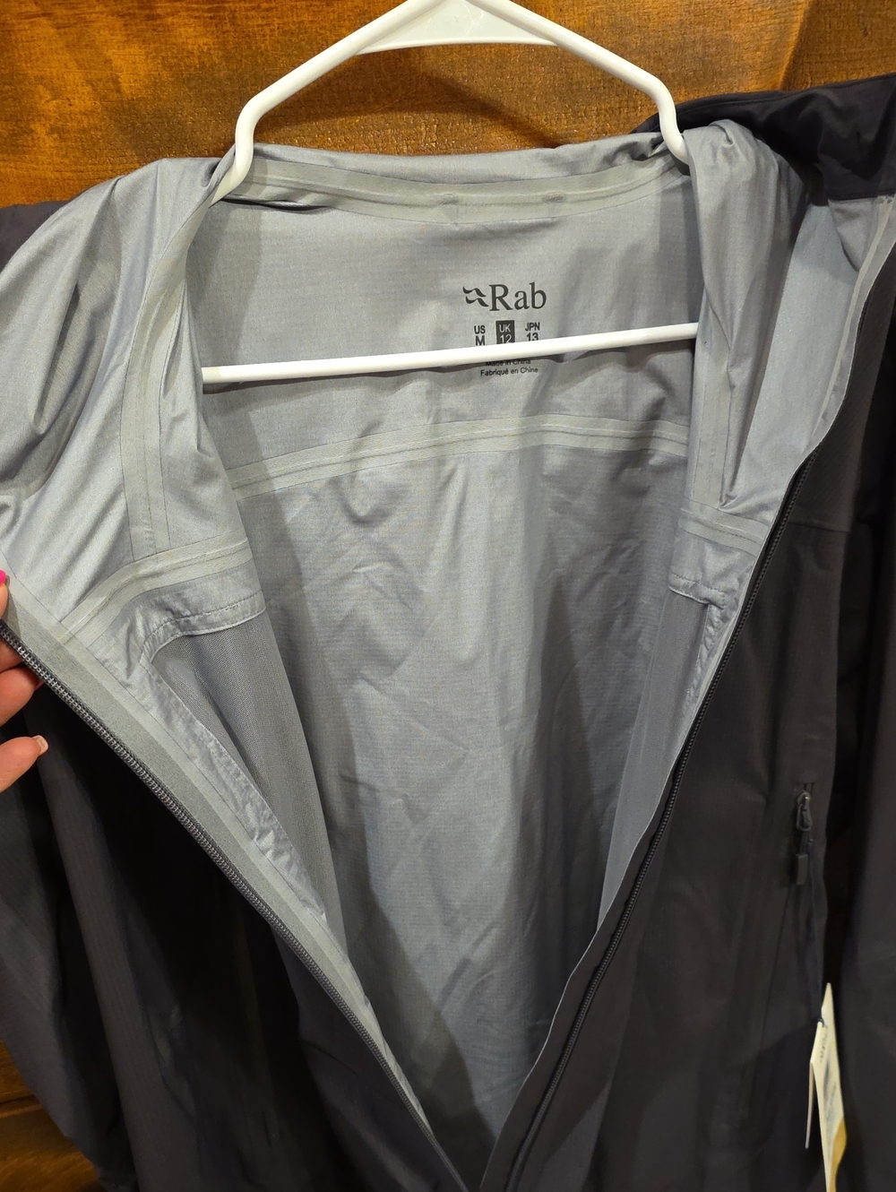 Rab Women's Lightweight Waterproof Hooded Jacket - Dark Gray - Picture 11 of 13